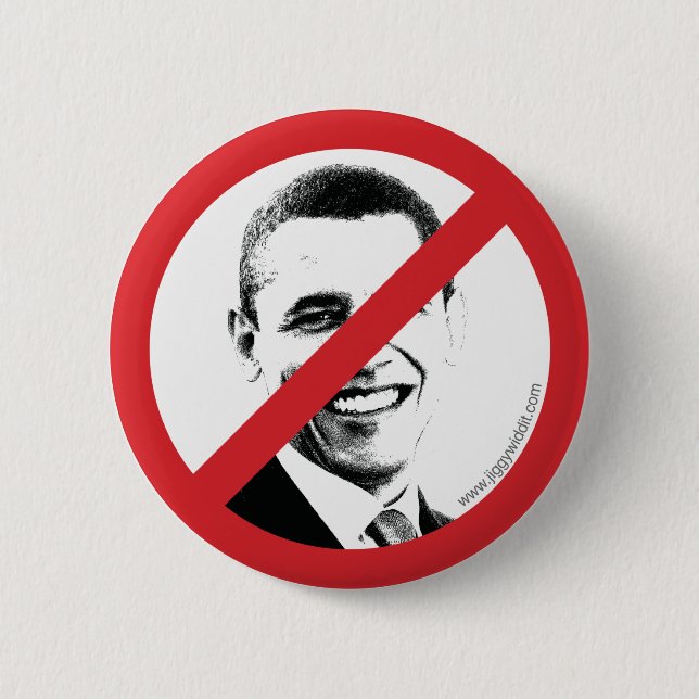 International No! Obama 6 Cm Round Badge (Front)