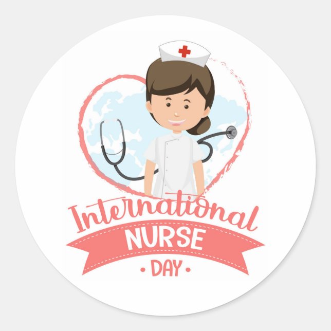International Nurse Day Classic Round Sticker (Front)