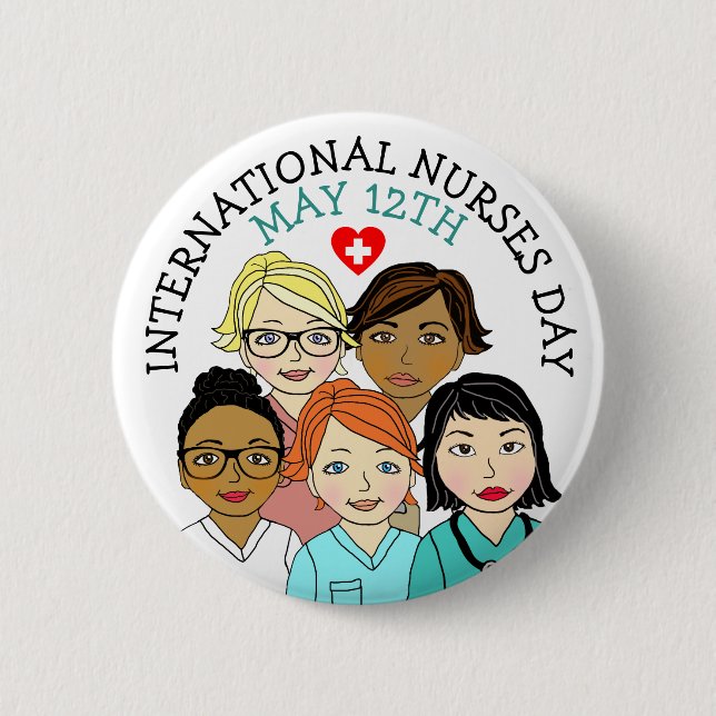 International Nurses Day May 12th Button (Front)