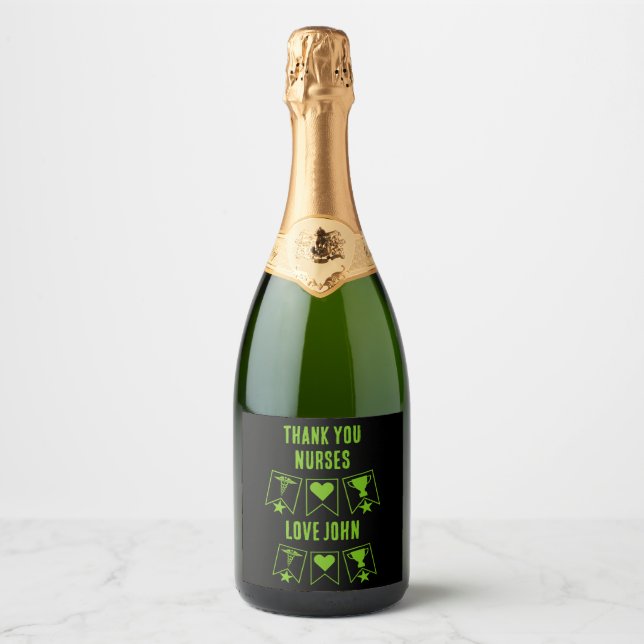International Nurses Day Sparkling Wine Label (Front)