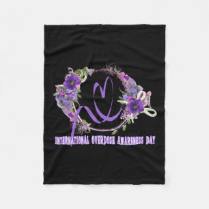 International Overdose Awareness Day In August. Fleece Blanket