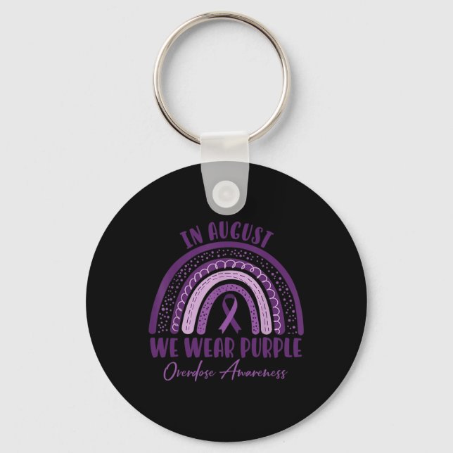 International Overdose Awareness Day Purple Boho R Key Ring (Front)