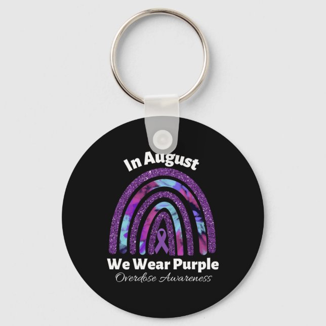 International Overdose Awareness Day Purple Rainbo Key Ring (Front)