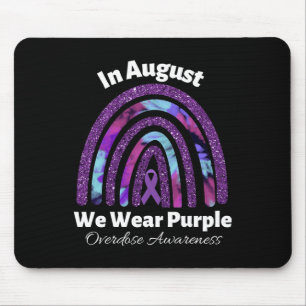 International Overdose Awareness Day Purple Rainbo Mouse Mat