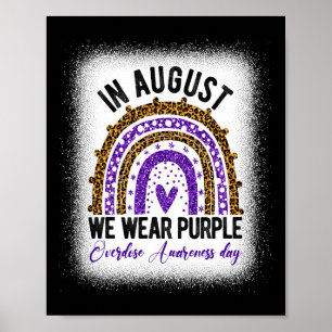 International Overdose Awareness Day Purple Rainbo Poster