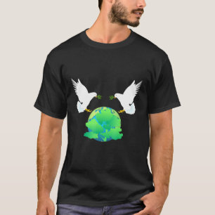 International Peace Flag Peacebuilding Two Doves I T-Shirt