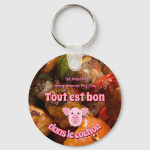 International Pig Day Key Ring