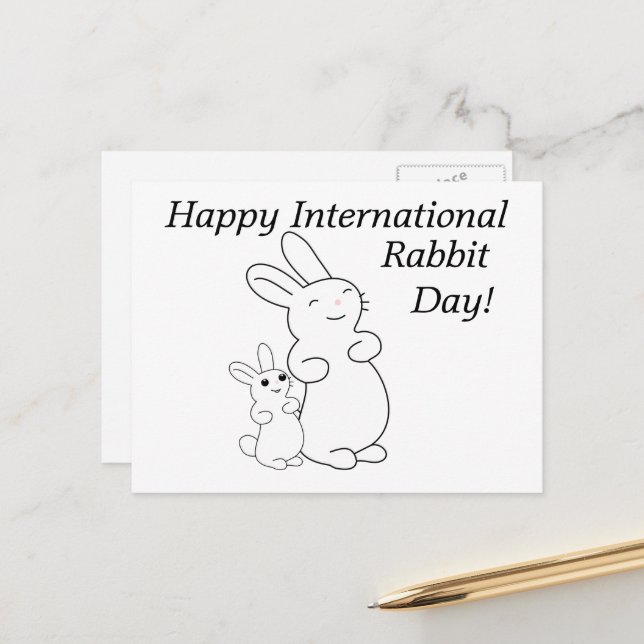 International Rabbit Day Postcard (Front/Back In Situ)