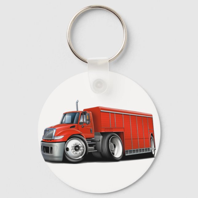 International Red Delivery Truck Key Ring (Front)