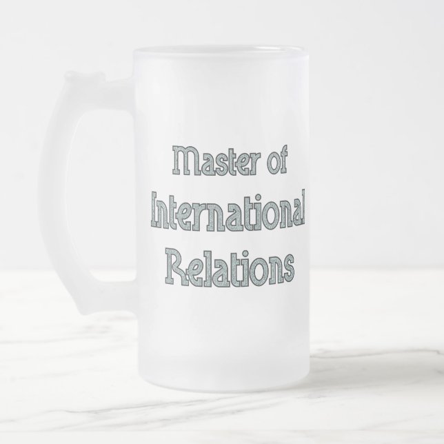International Relations Frosted Glass Beer Mug (Left)