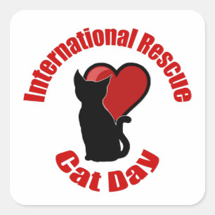 International Rescue Cat Day Square Sticker