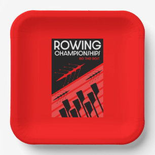 International rowing paper plate