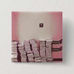 International school library day gift idea 15 cm square badge