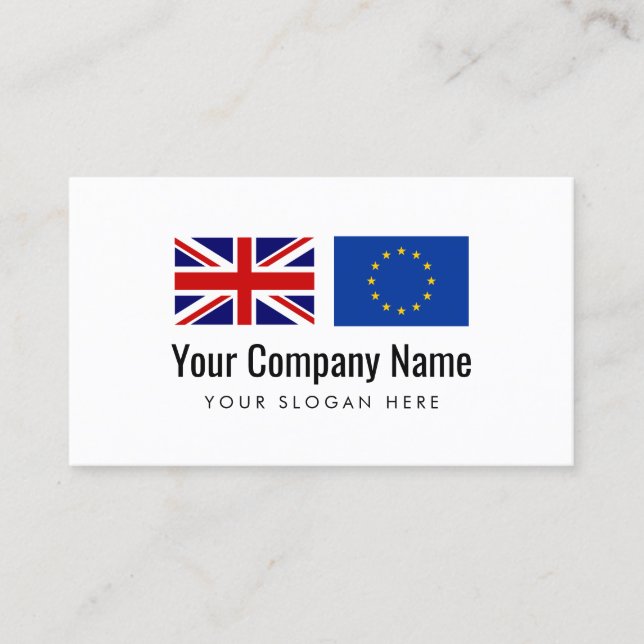 International services English European Union Business Card (Front)