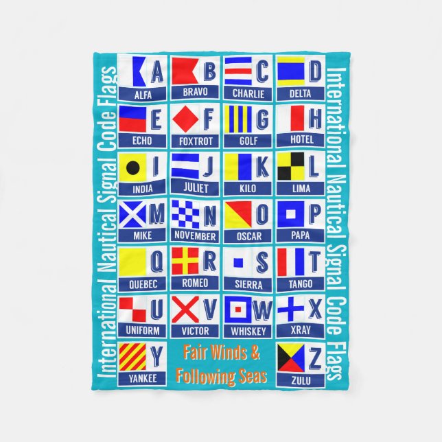 International Sign Code Flags Fleece Blanket (Front)