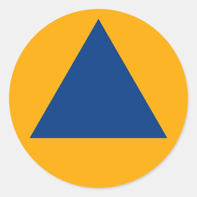 International Sign of Civil Defence Roundel Classic Round Sticker (Front)