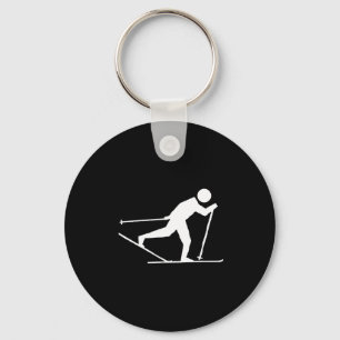 International skate skiing, cross-country skiing key ring