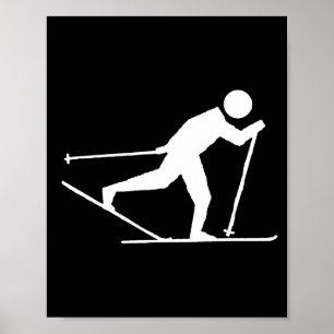 International skate skiing, cross-country skiing poster