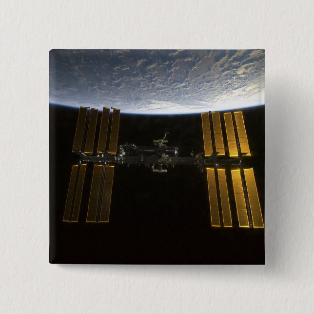 International Space Station 10 15 Cm Square Badge (Front)