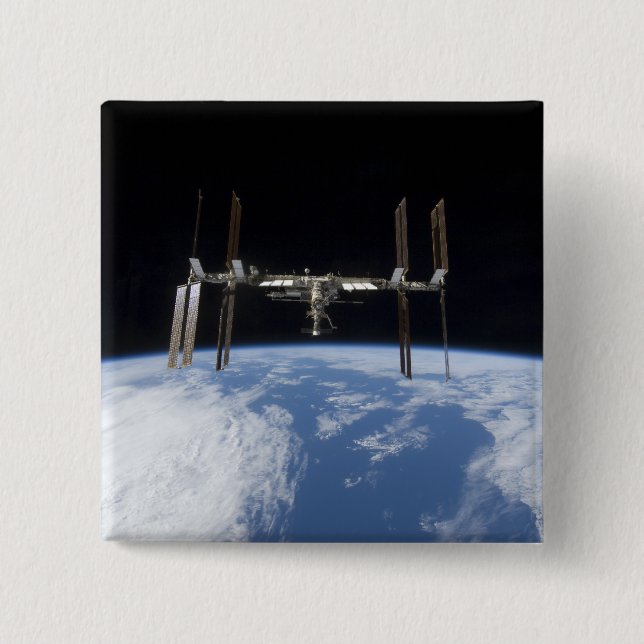 International Space Station 11 15 Cm Square Badge (Front)