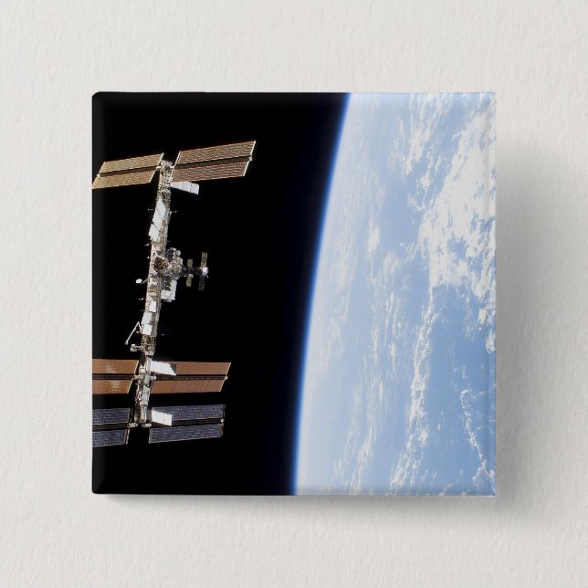 International Space Station 12 15 Cm Square Badge (Front)