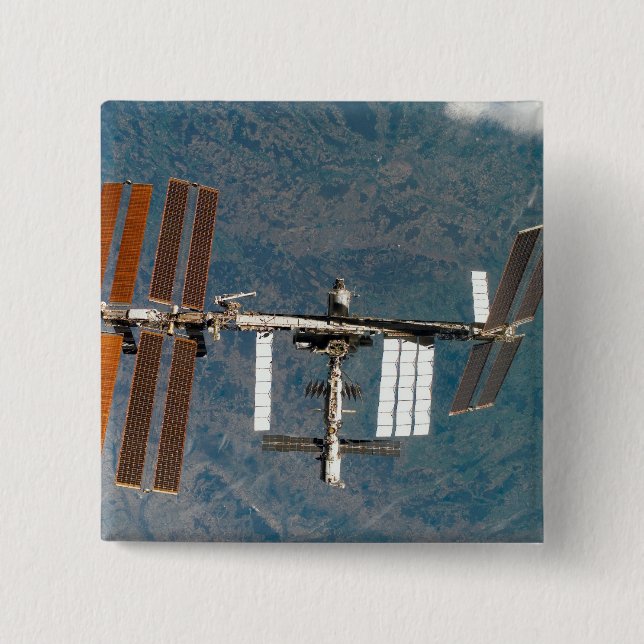 International Space Station 15 15 Cm Square Badge (Front)