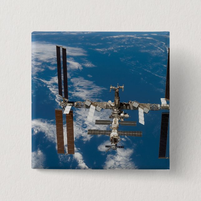 International Space Station 18 15 Cm Square Badge (Front)