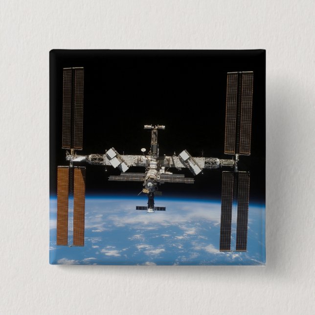 International Space Station 19 15 Cm Square Badge (Front)