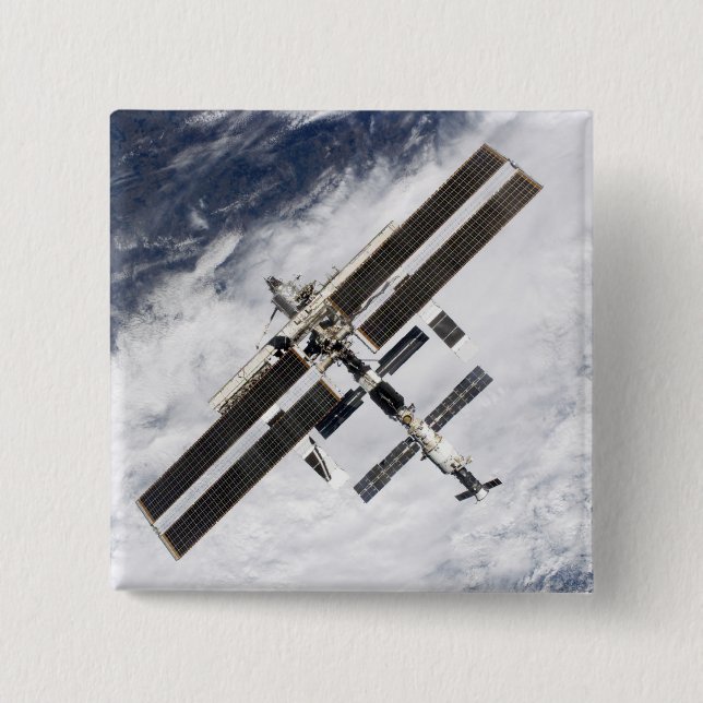 International Space Station 20 15 Cm Square Badge (Front)