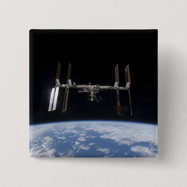 International Space Station 9 15 Cm Square Badge (Front)