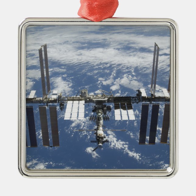 International Space Station in orbit 2 Metal Tree Decoration (Front)