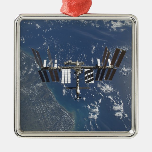 International Space Station in orbit 3 Metal Tree Decoration (Front)