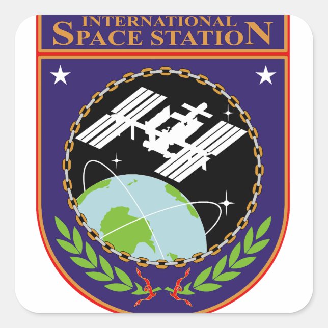 International Space Station Insignia Logo Square Sticker (Front)