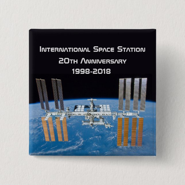 International Space Station ISS 20th Anniversary 15 Cm Square Badge (Front)