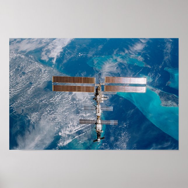 International Space Station Over Florida Poster (Front)