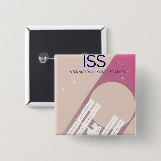 International Space Station space art. 15 Cm Square Badge