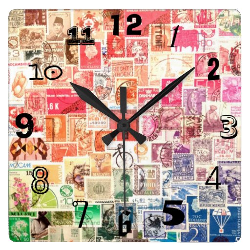 Image of International Stamp Clock (with numbers)