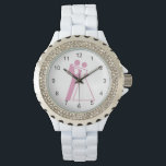 International Symbol for Bride and Groom Watch<br><div class="desc">Our cute "international symbol" for bride and groom,  we have a cute line drawing of the happy couple dancing,  or perhaps in an embrace.  We offer this design in both pink and black. Play around and change the background colour for non-apparel items,  or add text if you wish.</div>