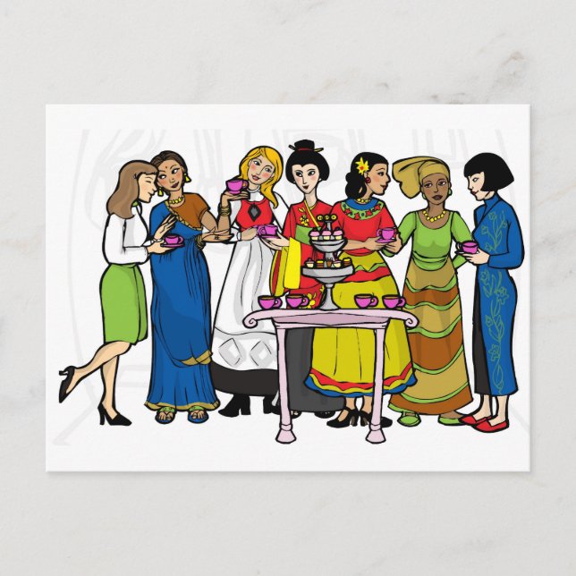 International tea party postcard (Front)