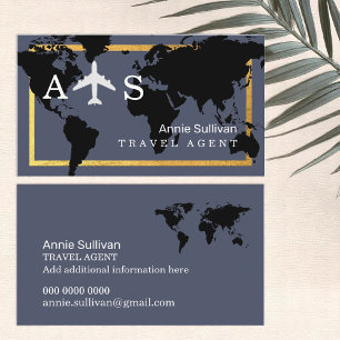 International Travel Agent Aeroplane World Map Business Card