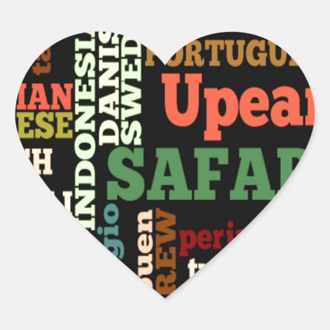 International Travel Blessings Heart Sticker (Front)