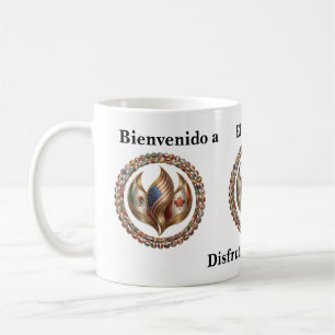 International Unity Flame with World Flags Emblem  Coffee Mug