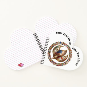 International Unity Flame with World Flags Emblem Notebook