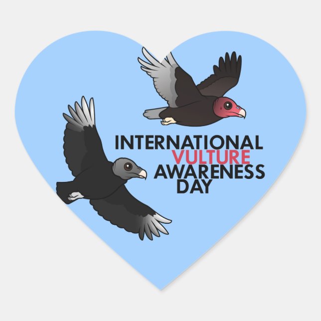 International Vulture Awareness Day Heart Sticker (Front)