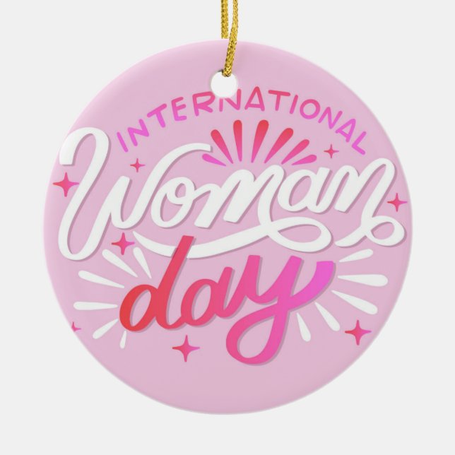 International Woman Day Ceramic Tree Decoration (Front)