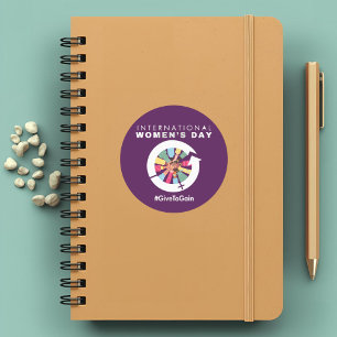 International Women’s Day 2026 Give To Gain Classic Round Sticker