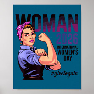 International women’s day 2026 give to gain march poster