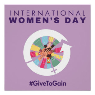 International Women’s Day 2026 Give To Gain Poster