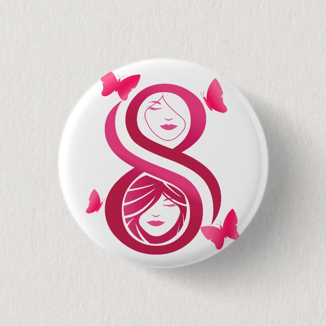 , International Women’s Day 3 Cm Round Badge (Front)