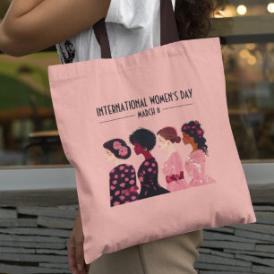 International Women’s Day Global Women Pink Floral Tote Bag